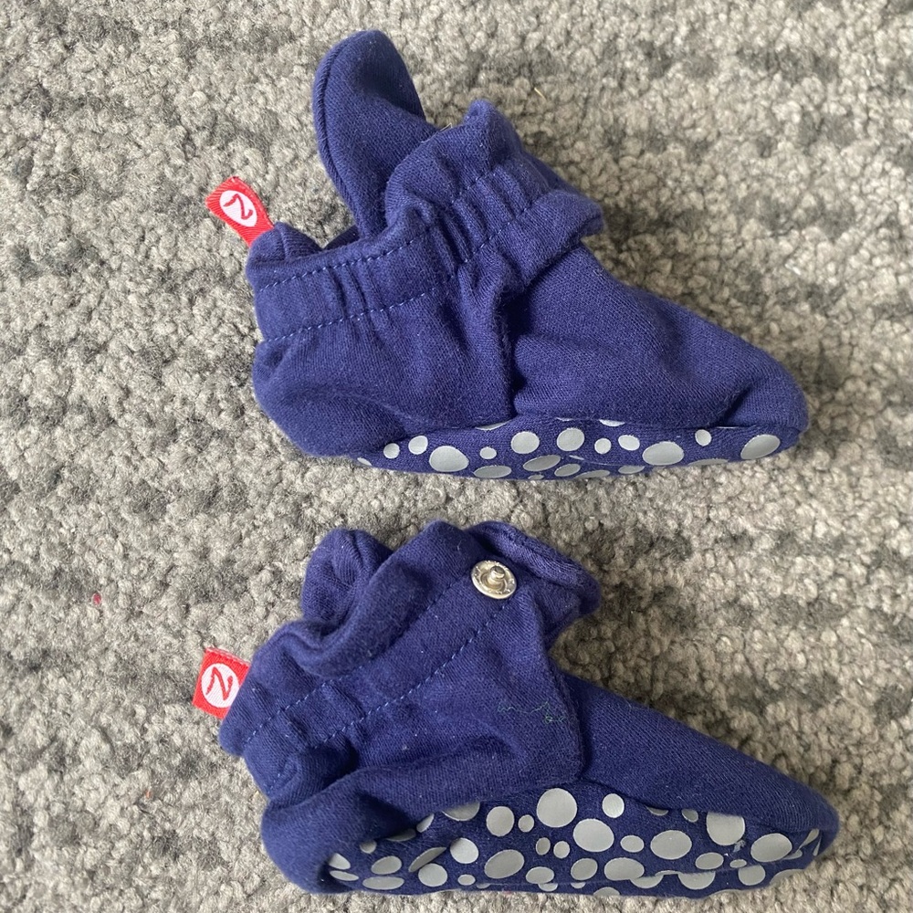 Zutano Navy Baby Booties - 12 months